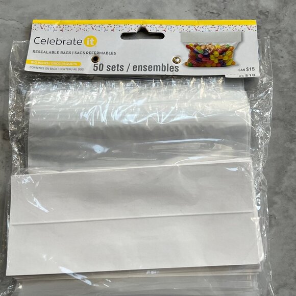 Celebrate It Lot of 50 with Card Topper Treat Bags - Picture 1 of 3